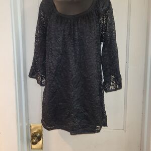 Black lace tunic Large Extra Large Lildy